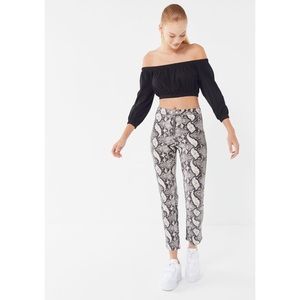 UO Maia Snake Print High-Waisted Pant